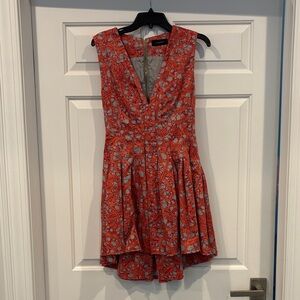Thakoon Gray & Red Pattern Mini Dress Sz. 6